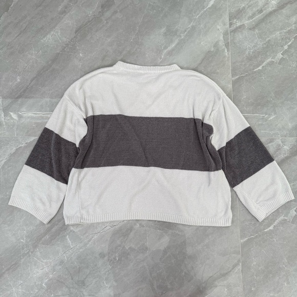 Women’s Pink Lily Striped Color Block Crewneck Knit Sweater Small - Picture 9 of 15